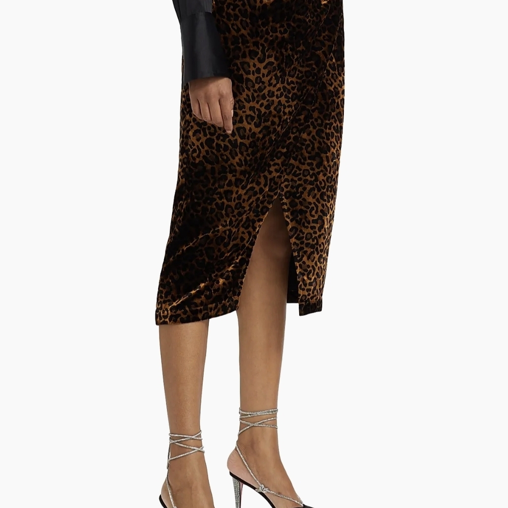 Elie Tahari Heritage Fiora Leopard MIDI Brown Leopard Pencil Skirt